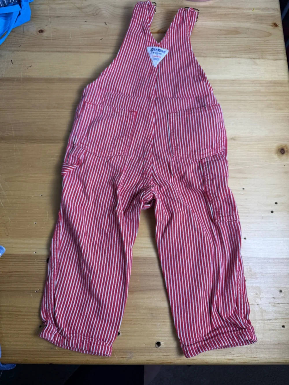 Vintage Oshkosh B’gosh Cotton Overalls,‎ Train Conductor Red White Stripe 24M